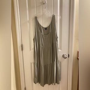 Solid Flounce Hem Dress